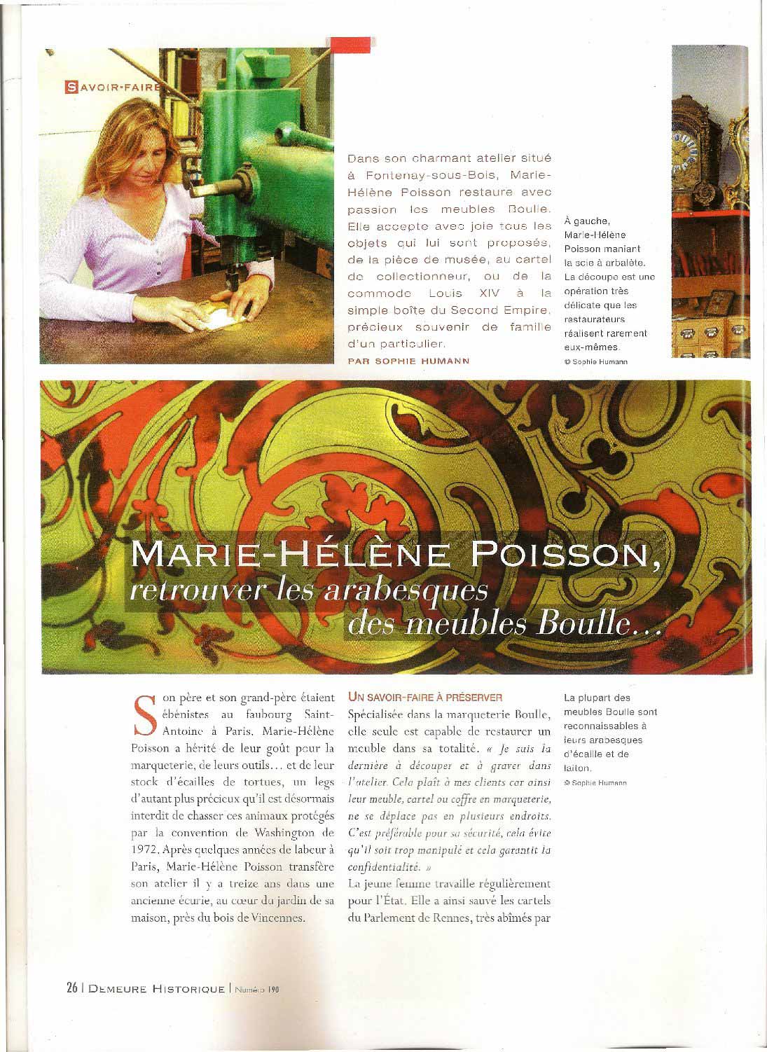 Article Demeure Historique Septembre 2013