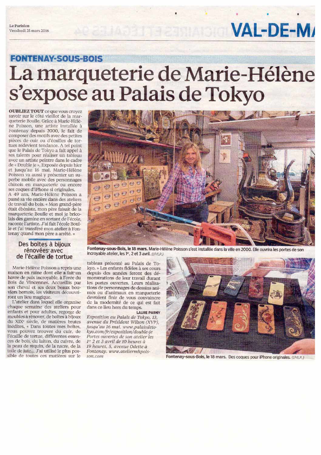 Article Le Parisien Mars 2016