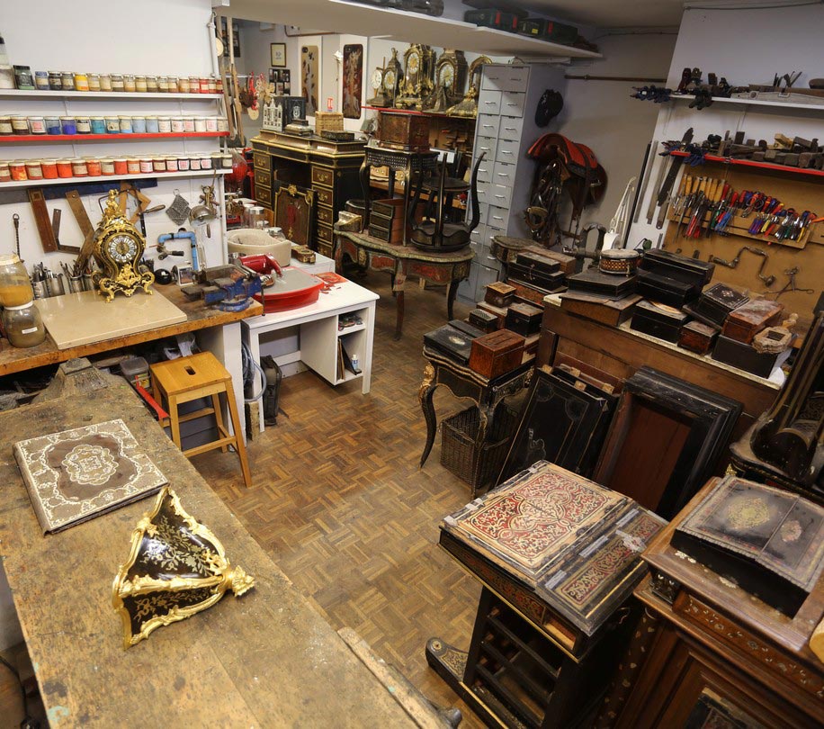 Atelier de marqueterie Boulle à Paris