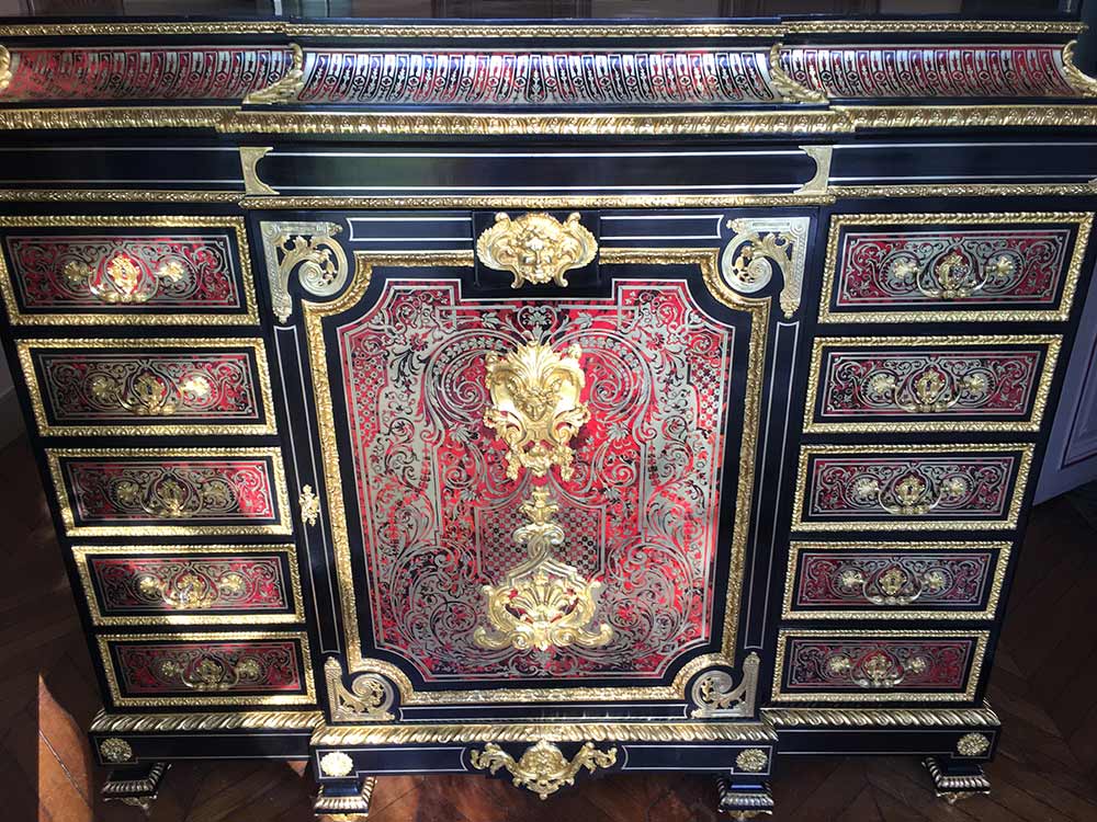 Restauration en marqueterie d'un meuble d'appui double - Napoléon III